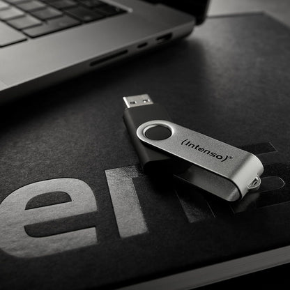 Intenso Office Line USB Stick da 64 GB, Super Speed USB-A 3.2 fino a 70 MB/s, robusto alloggiamento in metallo, argento e nero: Amazon.de: computer e accessori