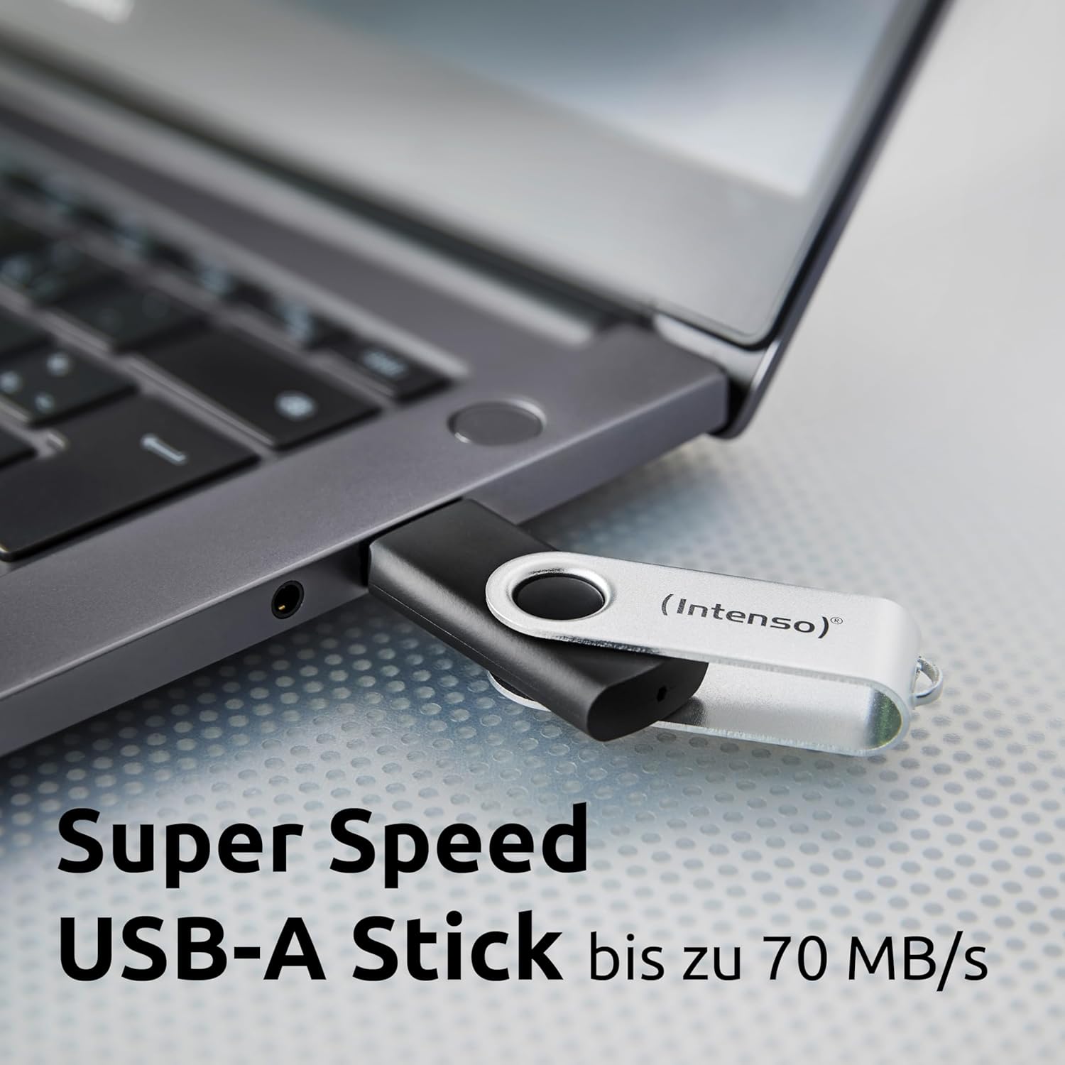 Intenso Office Line USB Stick da 128 GB, Super Speed USB-A 3.2, fino a 70 MB/s, robusto alloggiamento in metallo, argento e nero: Amazon.de: computer e accessori