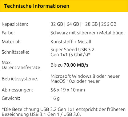 Intenso Office Line USB Stick da 128 GB, Super Speed USB-A 3.2, fino a 70 MB/s, robusto alloggiamento in metallo, argento e nero: Amazon.de: computer e accessori
