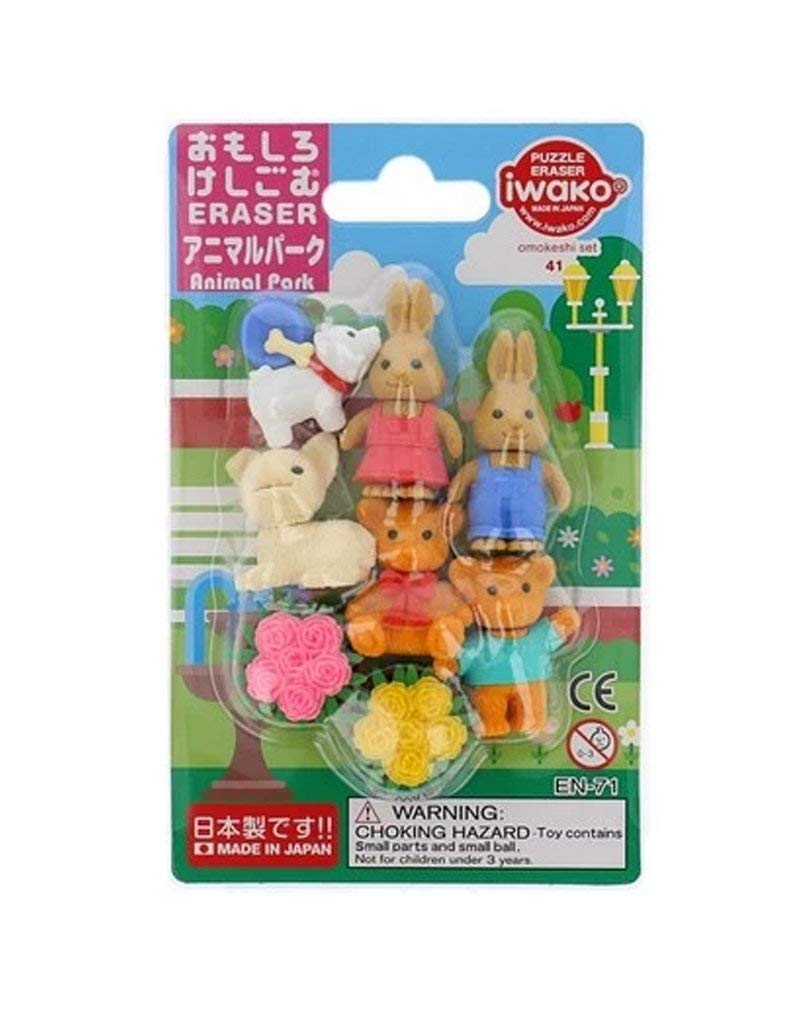 Iwako Erasers Animal Park Blister Pack