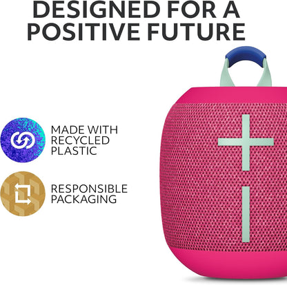 Ultimate Ears Wonderboom 4 Portable Waterproof Bluetooth Speaker With Big Bass and 360-Degree Sound, Dustproof Floating Speaker With 40 m (131ft) Range - Pink