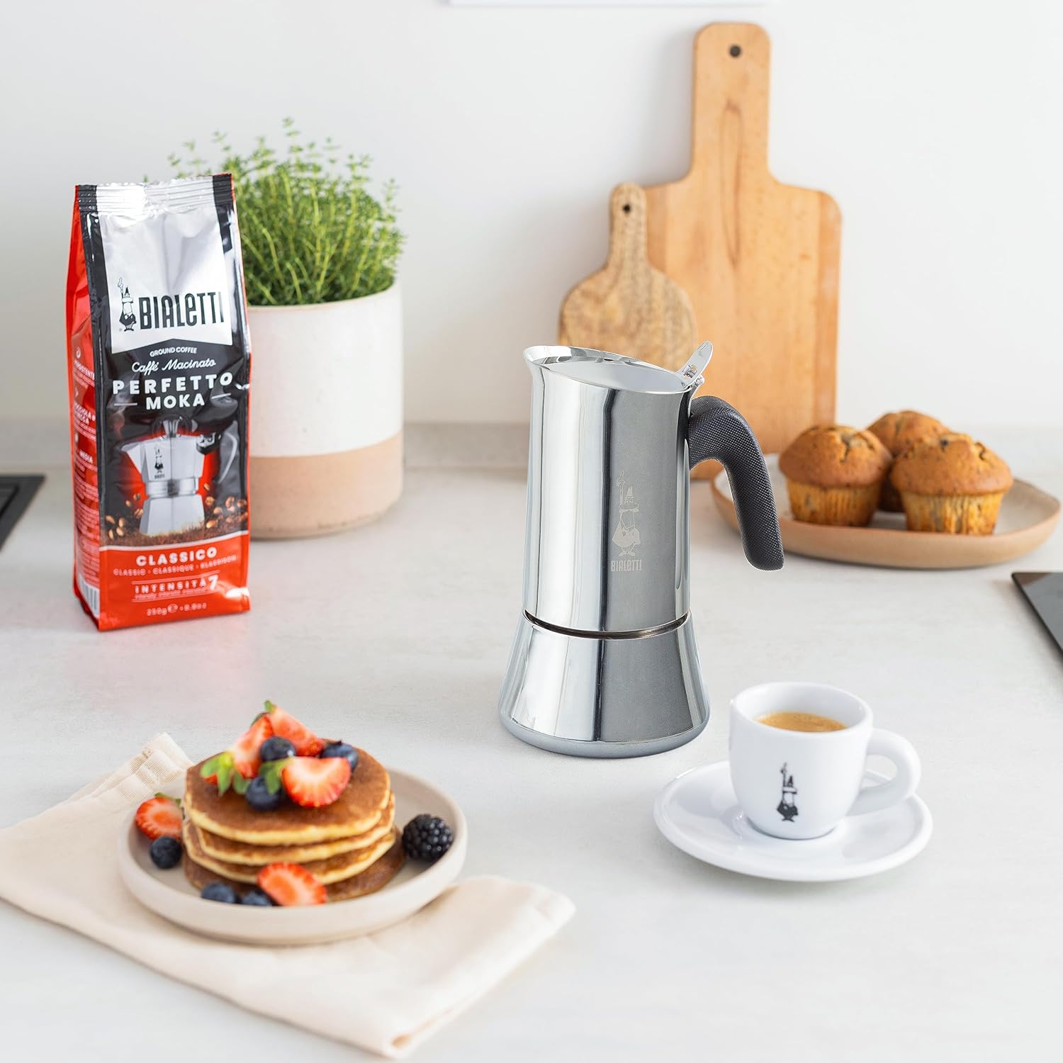 Bialetti New Venus Italian Coffee Maker (Induction), Stainless Steel, Silver