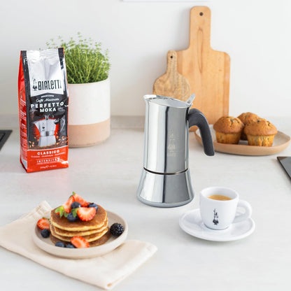 Bialetti New Venus Italian Coffee Maker (Induction), Stainless Steel, Silver