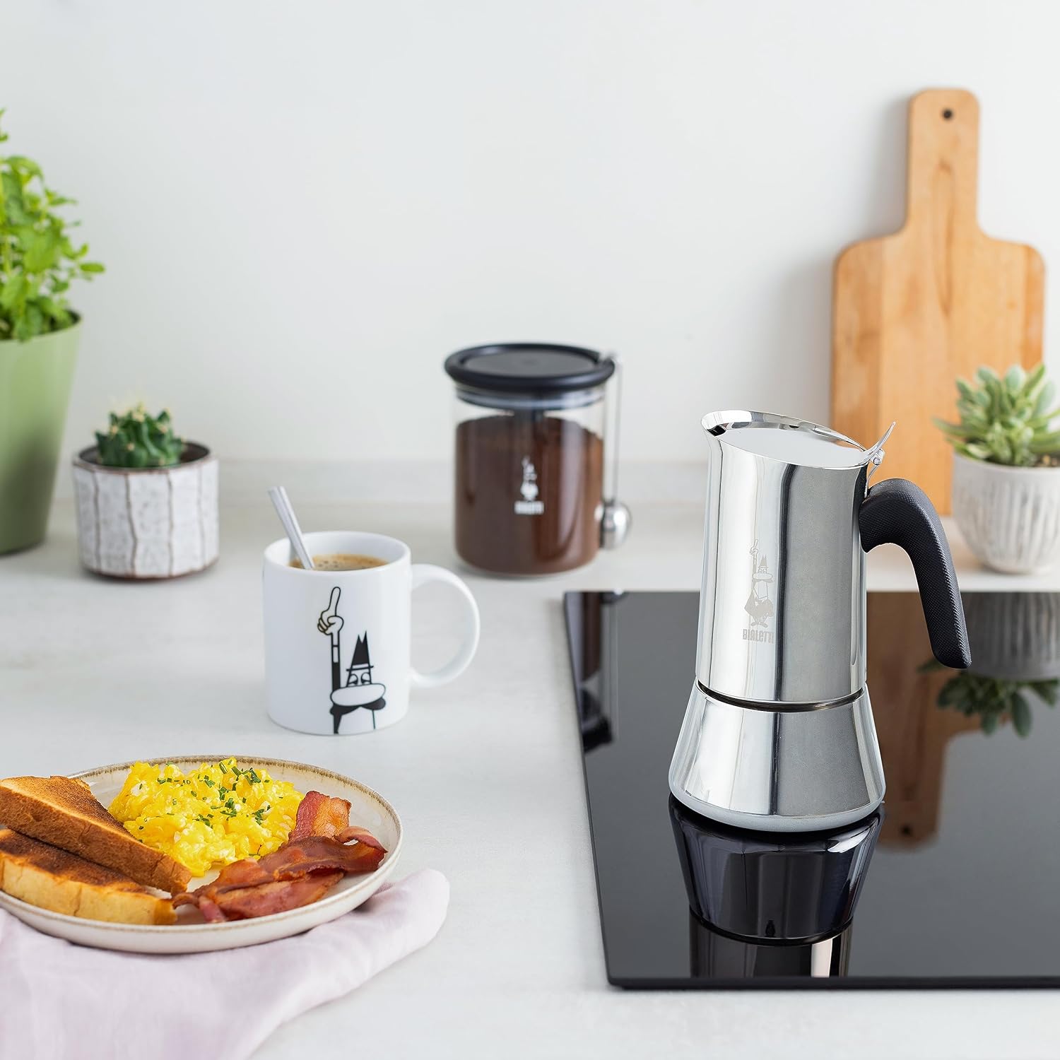 Bialetti New Venus Italian Coffee Maker (Induction), Stainless Steel, Silver
