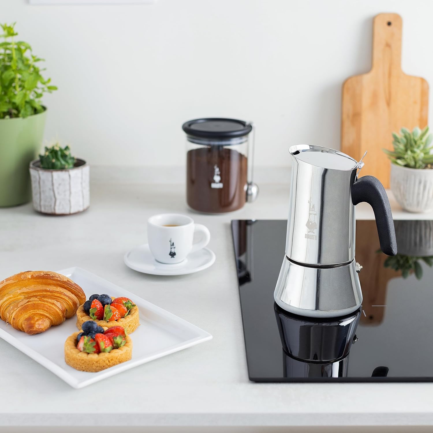 Bialetti New Venus Italian Coffee Maker (Induction), Stainless Steel, Silver