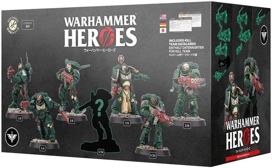 Games Workshop - Warhammer 40.000 - Warhammer Heroes - Dark Angels (Displaybox mit 8 zufälligen Plastikmodellbausatz