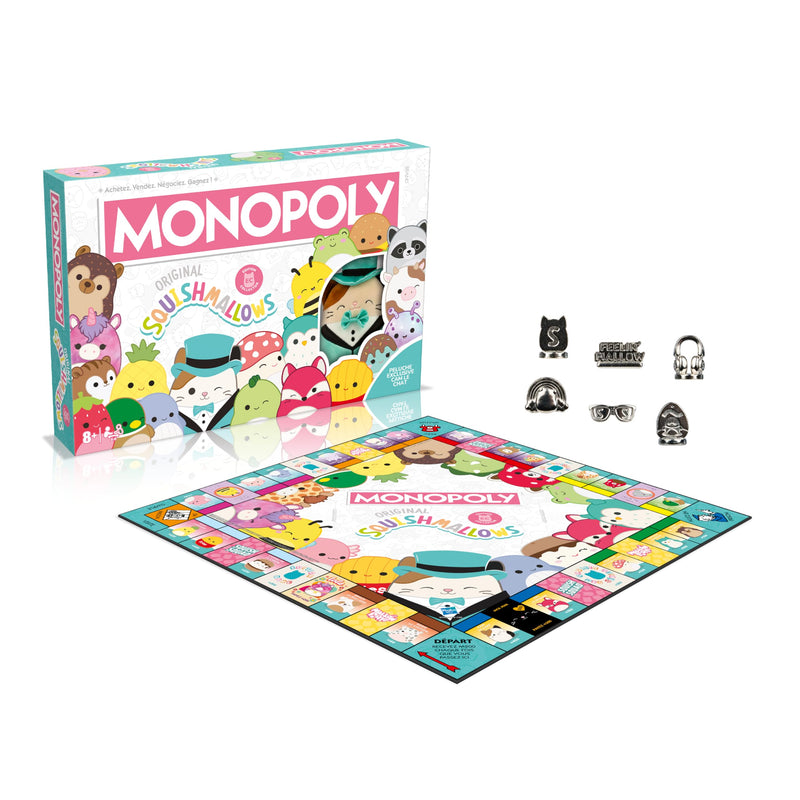 Winning Moves - Monopoly SQUISHMALLOWS -1 Exclusive Plush Toy - Board Game - Board Game - French Version
