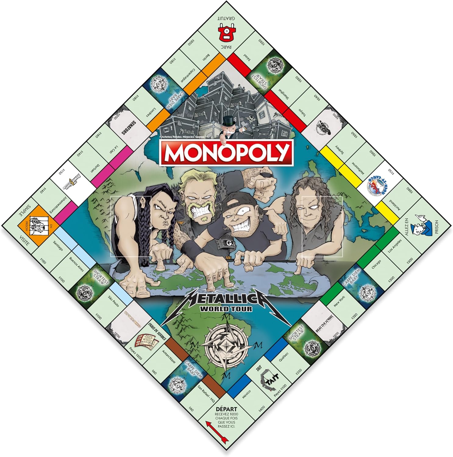 Winning Moves Monopoly Metalica - Board Game - Board Game - 2 to 6 Players - French Version