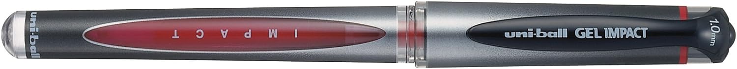 Uni-Ball UM-153S Signo Impact Gel Pens, Red Gel, 1mm Rubber Nib (Pack of 12