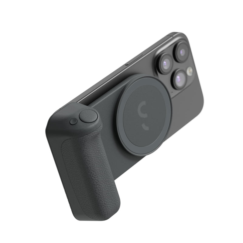 ShiftCam SnapGrip Pro - Mobile Battery Grip with Wireless Shutter Button - Magnetic Mount Snaps on to Any Phone - Built in Powerbank with Qi 2 Wireless Charging - Tabletop Dock (Midnight