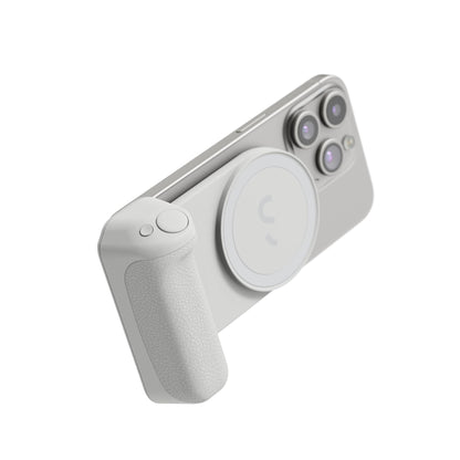 ShiftCam SnapGrip Pro - Mobile Battery Grip with Wireless Shutter Button - Magnetic Mount Snaps on to Any Phone - Built in Powerbank with Qi 2 Wireless Charging - Tabletop Dock (Stone
