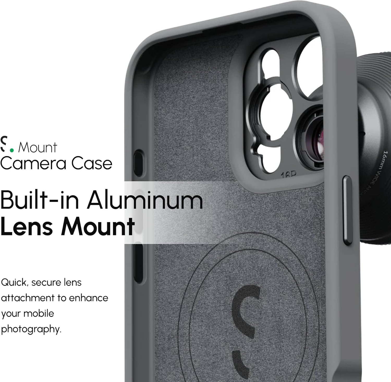 ShiftCam iPhone 16 Camera Case | Built-in Lens Mount | Magnetic-Case | Shoot Stunning Photos Instantly (Dark Grey, iPhone 16 Pro Max)