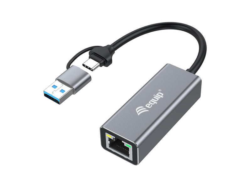 Equip 133495 USB-C to 2.5 Gigabit Ethernet Network Adapter (USB-C+A