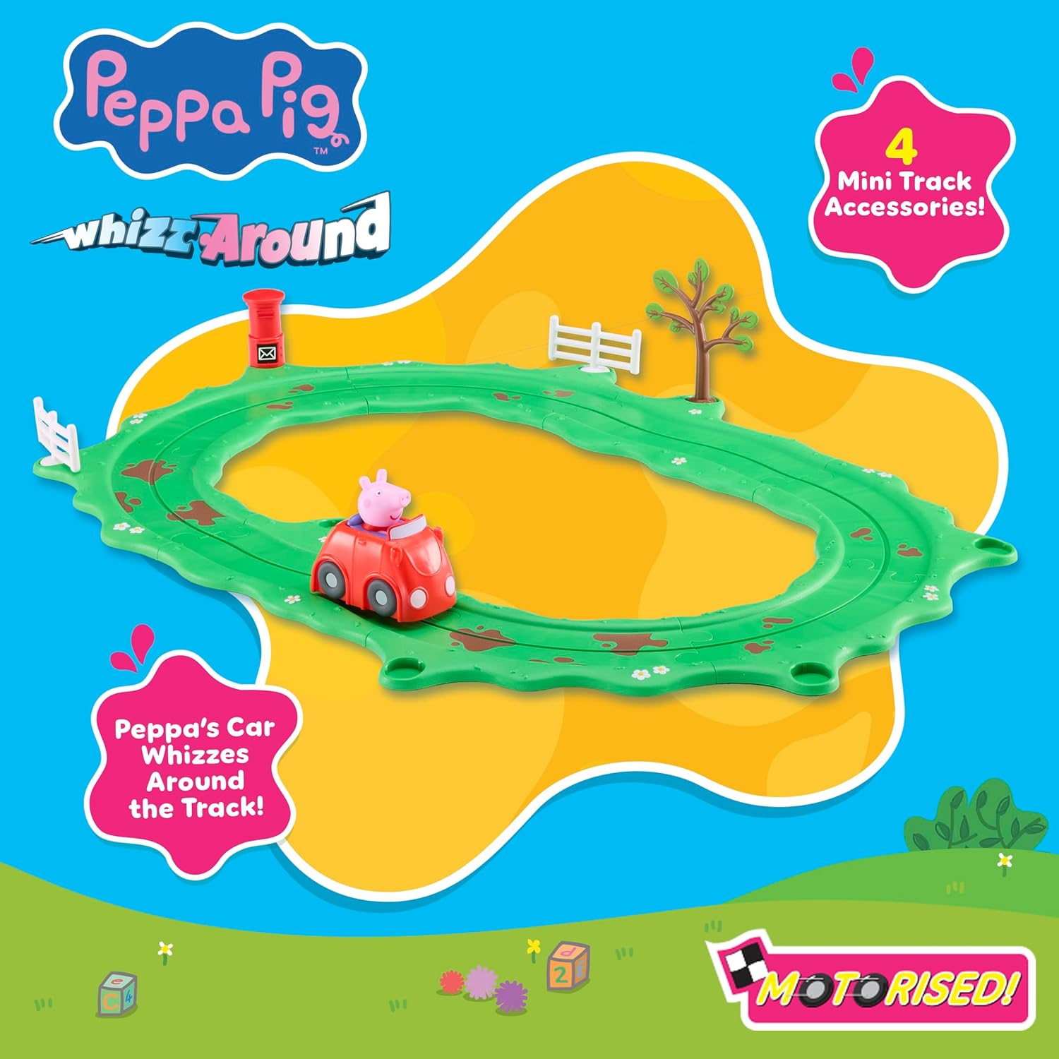 Peppa Pig Whizz Around Peppa’s Little Red Car Set, Motorised Vehicles, Track Toys, Pre-school Toys