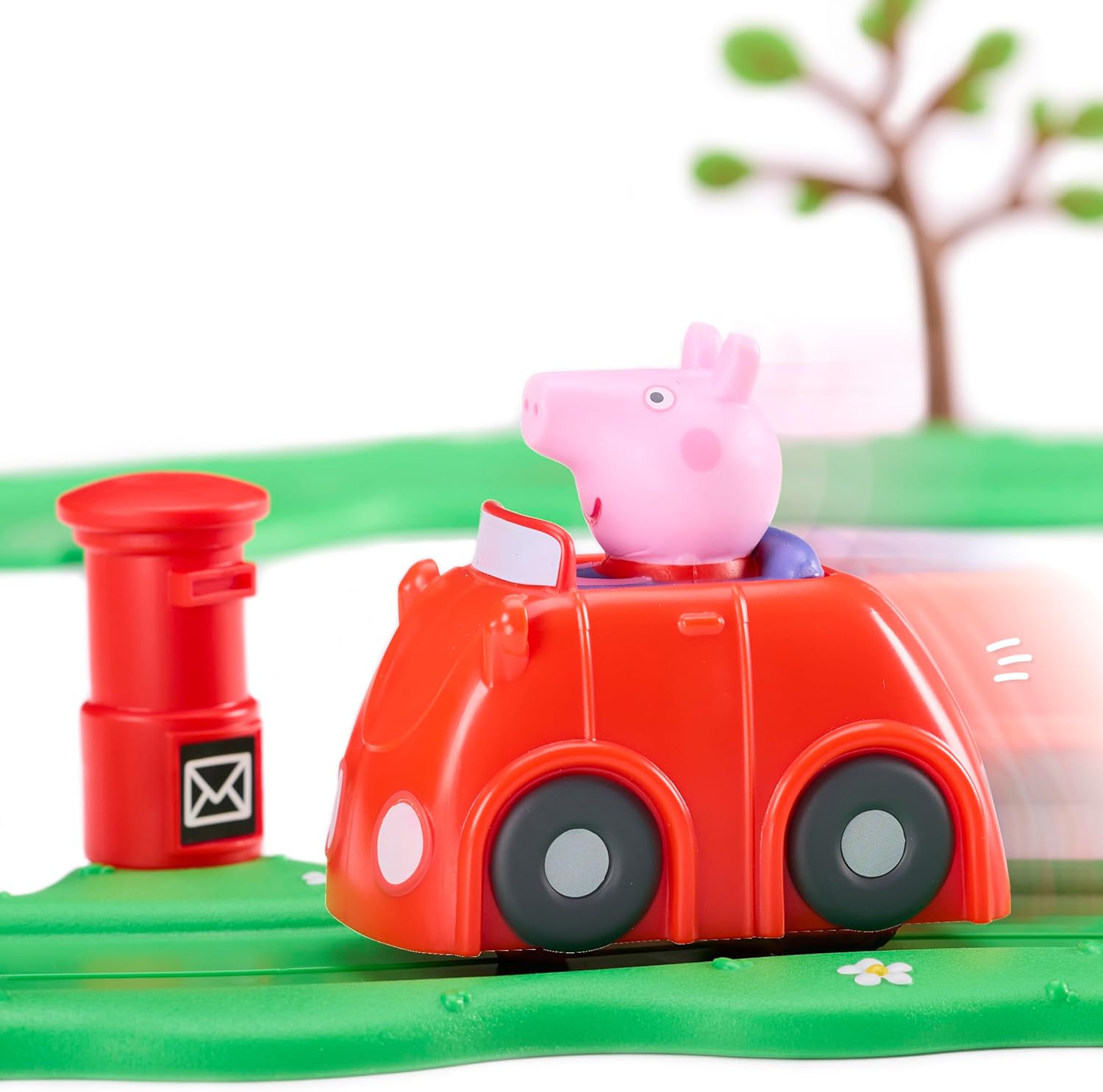 Peppa Pig Whizz Around Peppa’s Little Red Car Set, Motorised Vehicles, Track Toys, Pre-school Toys