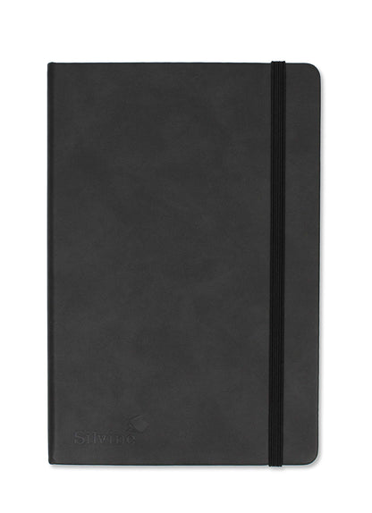 Silvine A5 Executive Soft Feel Notebook Black. 160 Pages (80 Sheets) Ruled 7mm feint. Ref 197BK (148 x 212mm), 391133