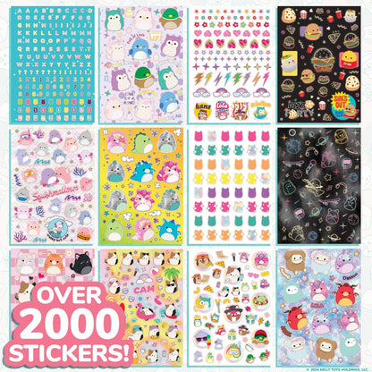 Original Squishmallows 2000+ Unique Sticker Book, 43 Sticker Sheets, Kawaii Squishmallows Stickers for Water Bottle, Notebooks, Party Gift Bags, Cute Stickers and Sticker Books for