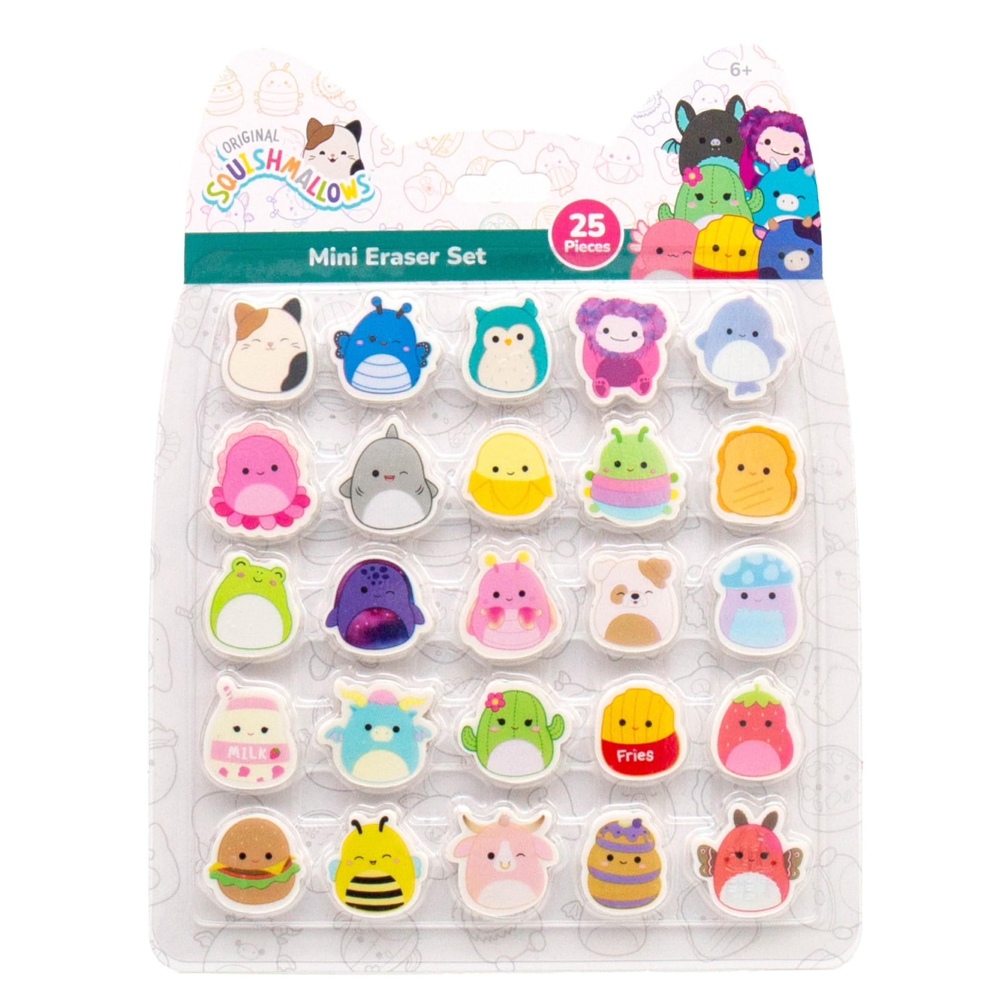 Squishmallows Original Mini Eraser Set, 25 Small Erasers, Cute School Supplies, Cute Stationery, Funny Office Supplies, Kids Diary Accessories, Sketch Journal, Stationery