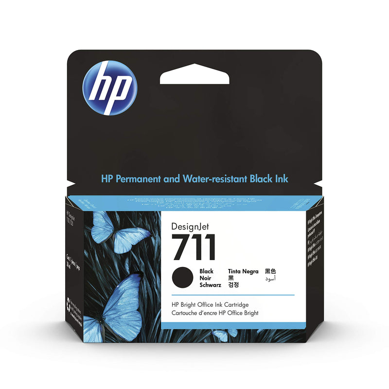 HP 711 CZ129A Black 38-ml Genuine Ink Cartridge with Original Ink DesignJet T120, T125, T130, T520, T525, T530 Large Format Plotter Printers 711 DesignJet Printhead