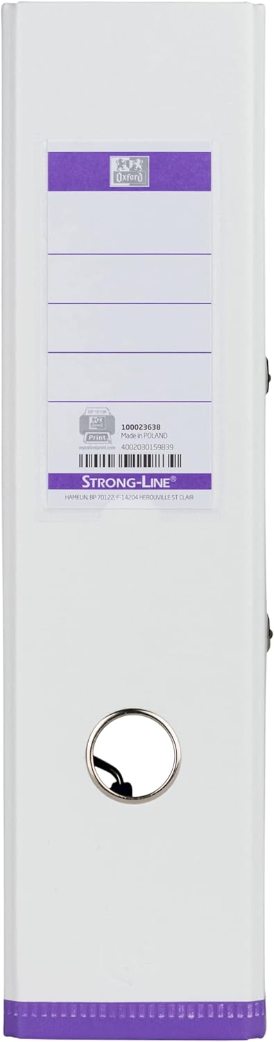 Elba A4+ MyColour Lever Arch File, 80 mm Spine, White/Purple (1 Folder
