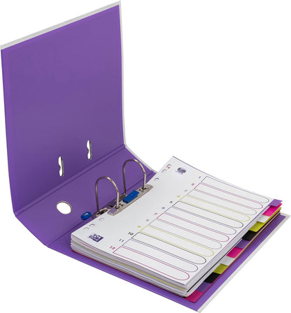 Elba A4+ MyColour Lever Arch File, 80 mm Spine, White/Purple (1 Folder