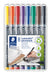 STAEDTLER 318 WP8 Lumocolor Permanent Pen, Fine Line Width, 0.6mm - Assorted Colours (Pack of 8