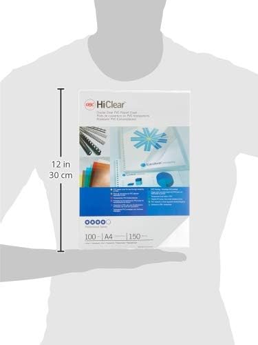 GBC HiClear Binding Covers, 150 micron, A4, Clear, Pack of 100, CE011580E