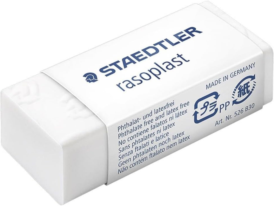 STAEDTLER 526 B30 Rasoplast Eraser, Latex & Phthalate-Free - Small Size 43 x 19 x 13 mm (Pack of 30