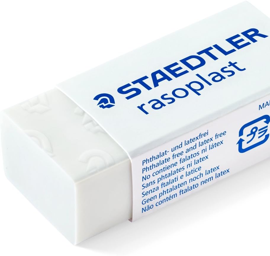 STAEDTLER 526 B30 Rasoplast Eraser, Latex & Phthalate-Free - Small Size 43 x 19 x 13 mm (Pack of 30