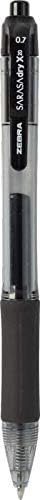 Zebra Pen Sarasa Clip Gel Pens, Medium Point Gel Pens For Adult Colouring, Smear-Proof Gel Pens For Writing, Retractable Black Gel Pens For Kids & Adults, Colour Gel Pens Set, 12 Pk - Black Ink