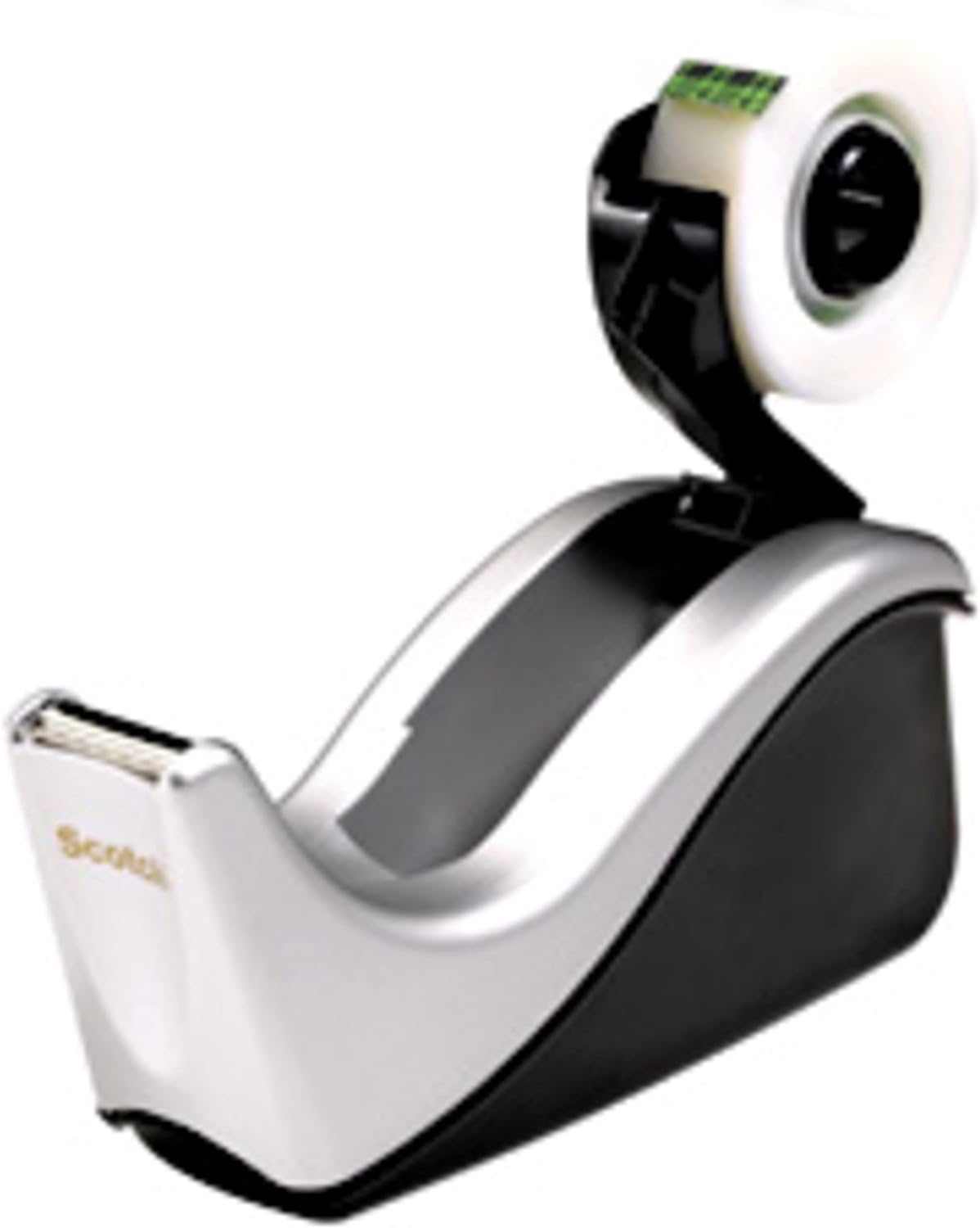 Scotch Tape Dispenser in Silver with 1 Roll of Scotch Magic Tape 19mm x 33m - Ideal For School, Home And Office