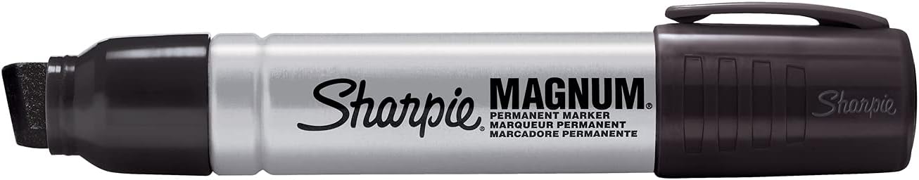 Sharpie Pro Magnum Permanent Markers Chisel Tip Black 12 Count