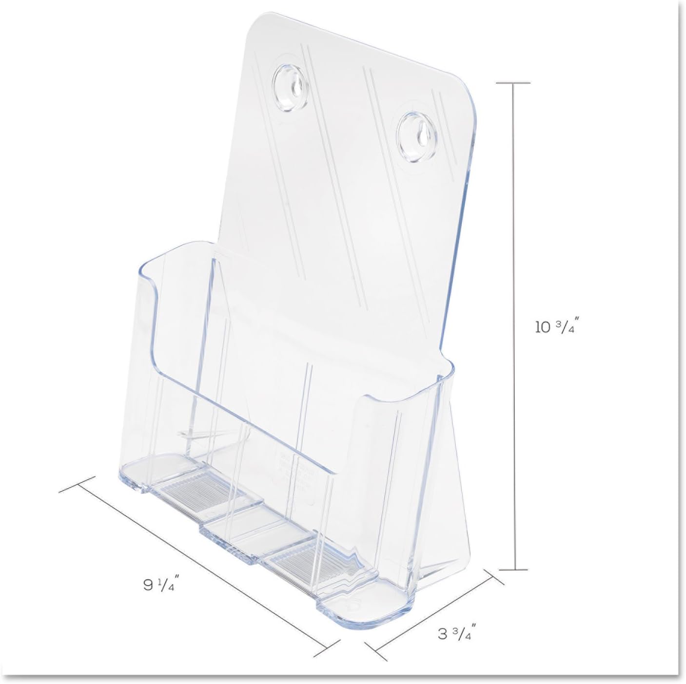 Deflecto A4 Portrait High Back Single Compartment Literature Holder, Magazine File Holder, Leaflet Holder, Leaflet Display Stand, Wall Mounting Option
