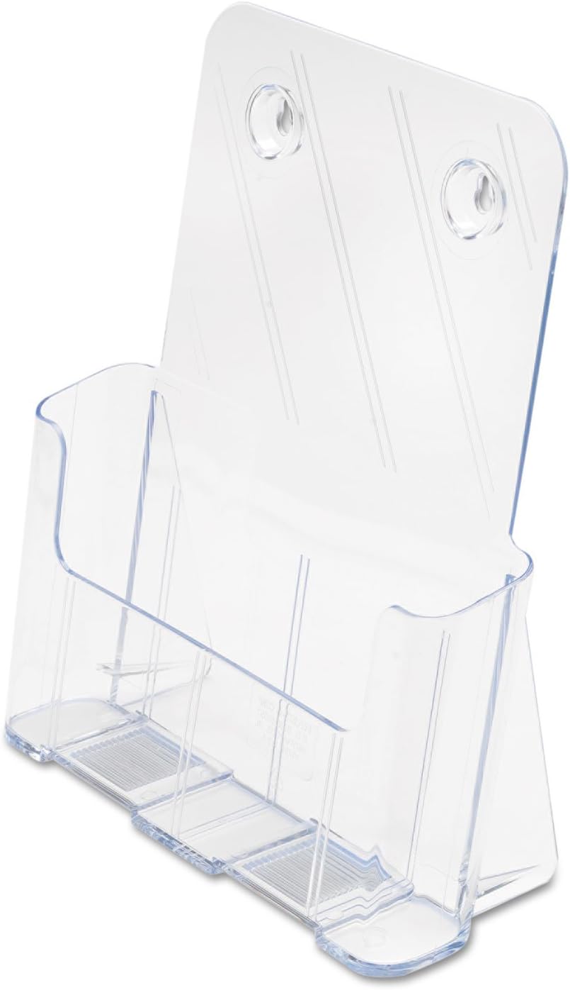 Deflecto A4 Portrait High Back Single Compartment Literature Holder, Magazine File Holder, Leaflet Holder, Leaflet Display Stand, Wall Mounting Option
