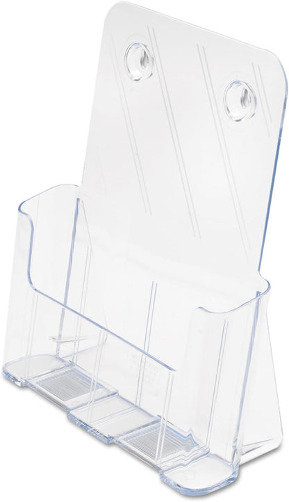 Deflecto A4 Portrait High Back Single Compartment Literature Holder, Magazine File Holder, Leaflet Holder, Leaflet Display Stand, Wall Mounting Option