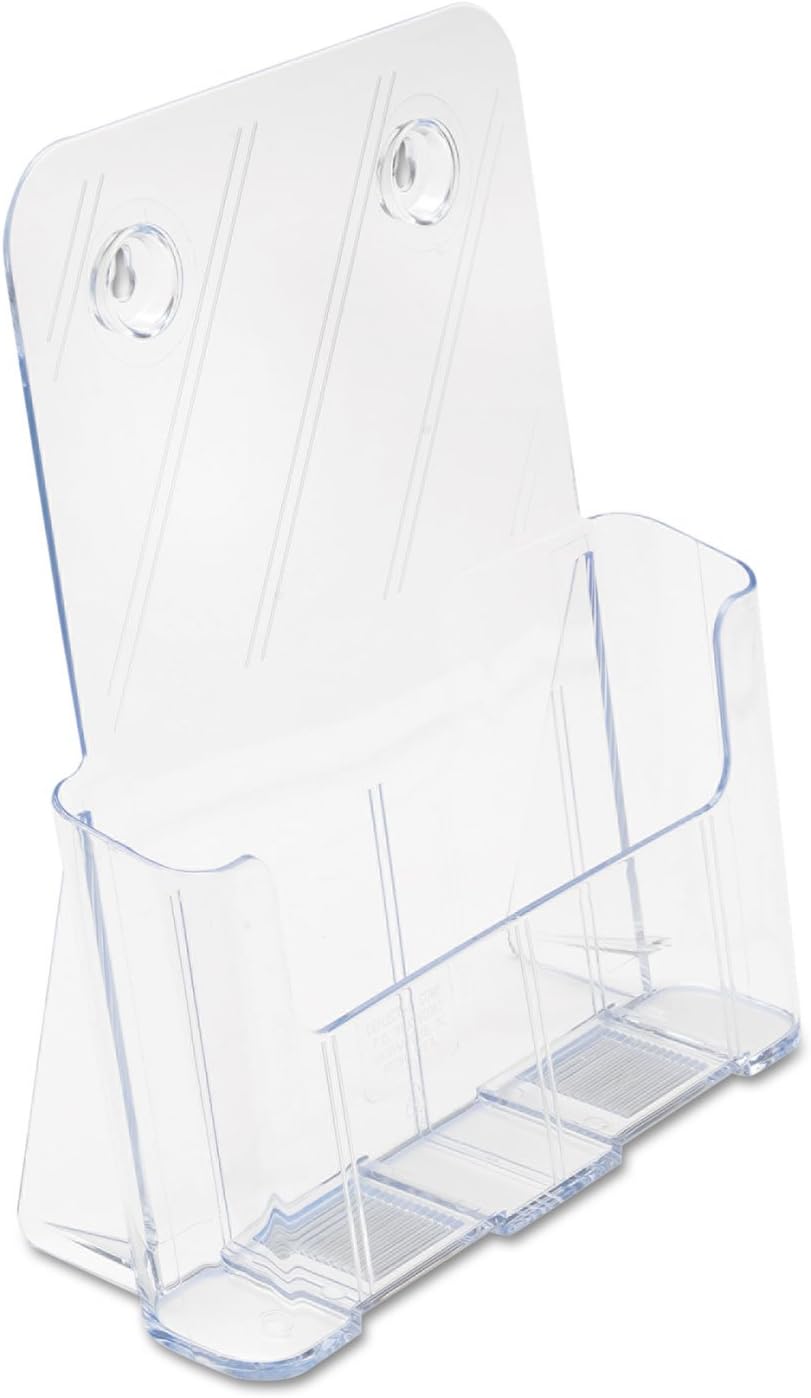 Deflecto A4 Portrait High Back Single Compartment Literature Holder, Magazine File Holder, Leaflet Holder, Leaflet Display Stand, Wall Mounting Option