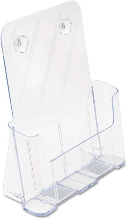 Deflecto A4 Portrait High Back Single Compartment Literature Holder, Magazine File Holder, Leaflet Holder, Leaflet Display Stand, Wall Mounting Option