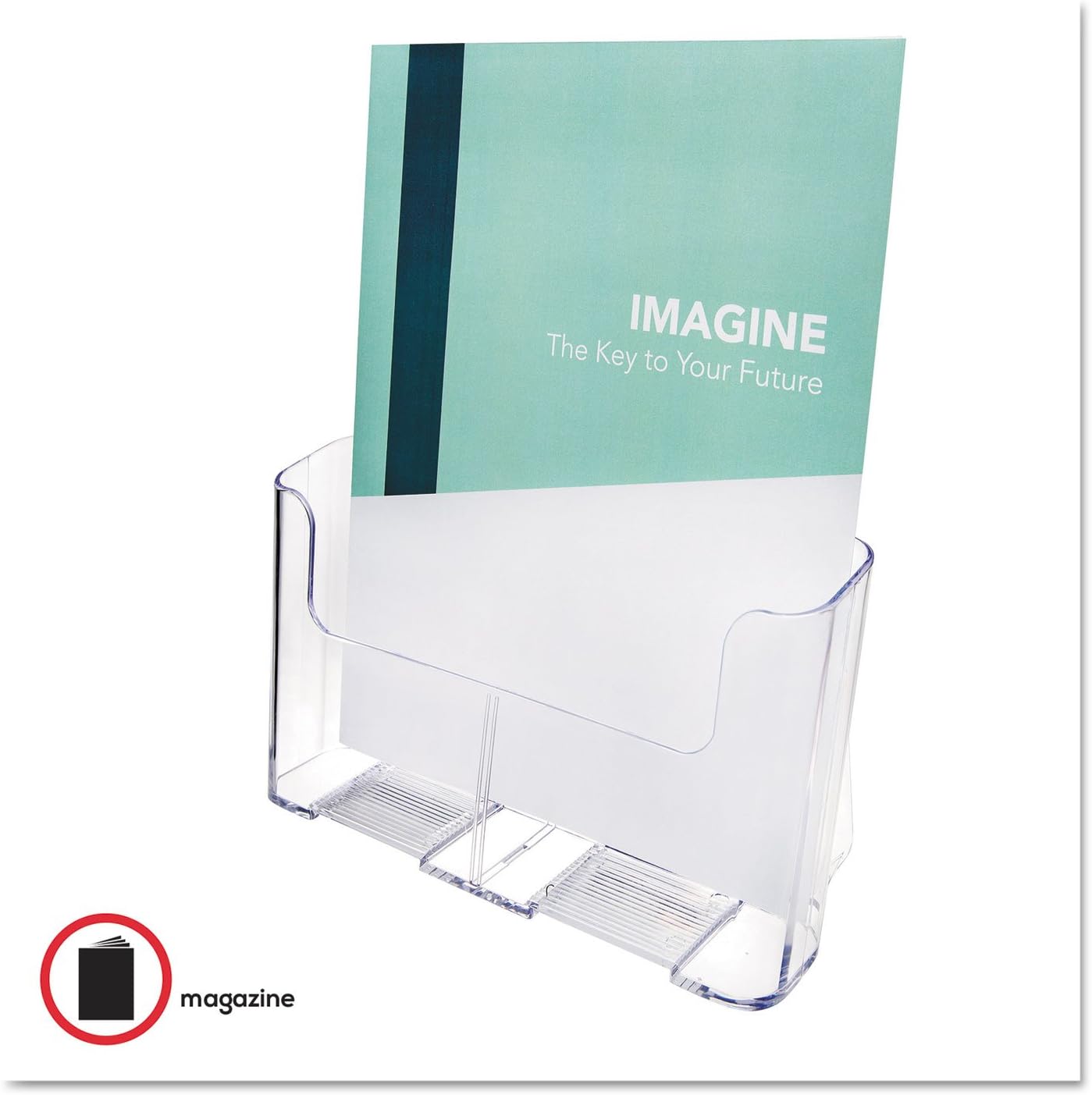 Deflecto A4 Portrait High Back Single Compartment Literature Holder, Magazine File Holder, Leaflet Holder, Leaflet Display Stand, Wall Mounting Option
