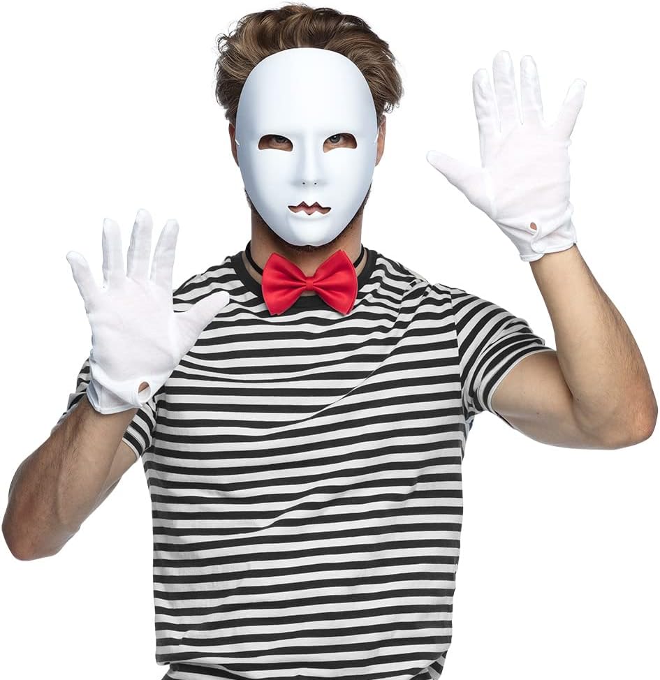 Boland - Maschera viso pantomima per costumi di carnevale o JGA, accessori per costumi, accessorio per carnevale