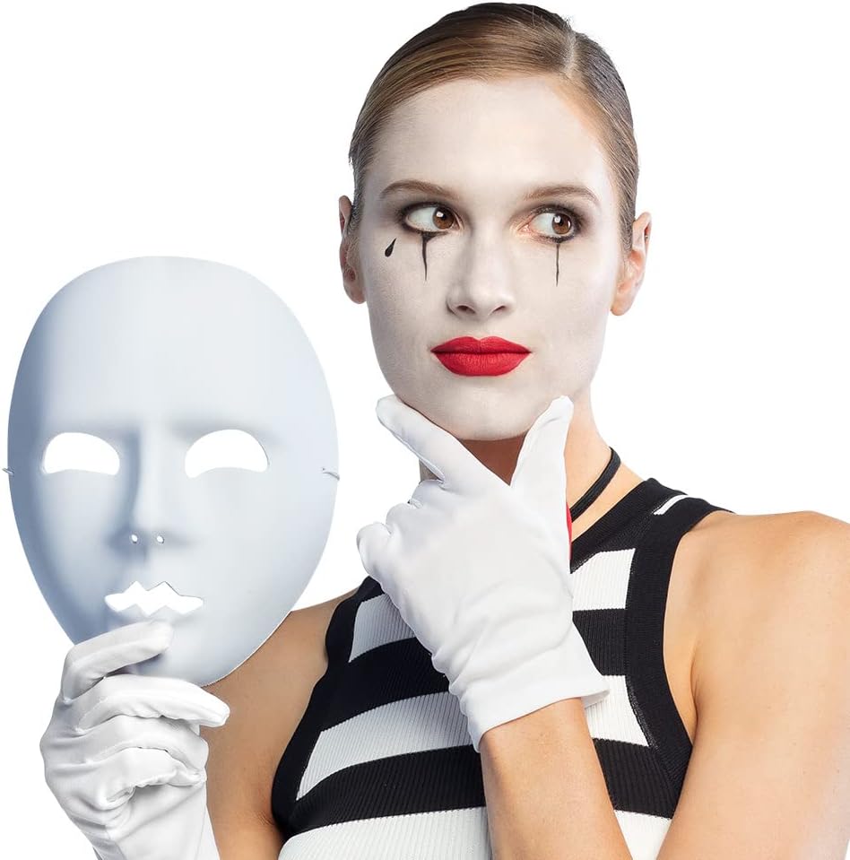 Boland - Maschera viso pantomima per costumi di carnevale o JGA, accessori per costumi, accessorio per carnevale