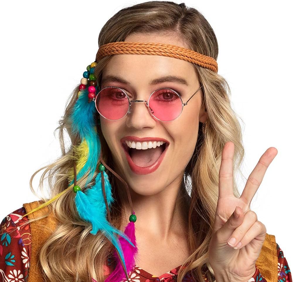 Boland BOL02591 Occhiali Rotondi da Hippy Adulti