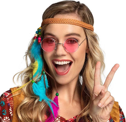 Boland BOL02591 Occhiali Rotondi da Hippy Adulti