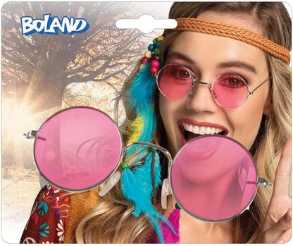 Boland BOL02591 Occhiali Rotondi da Hippy Adulti