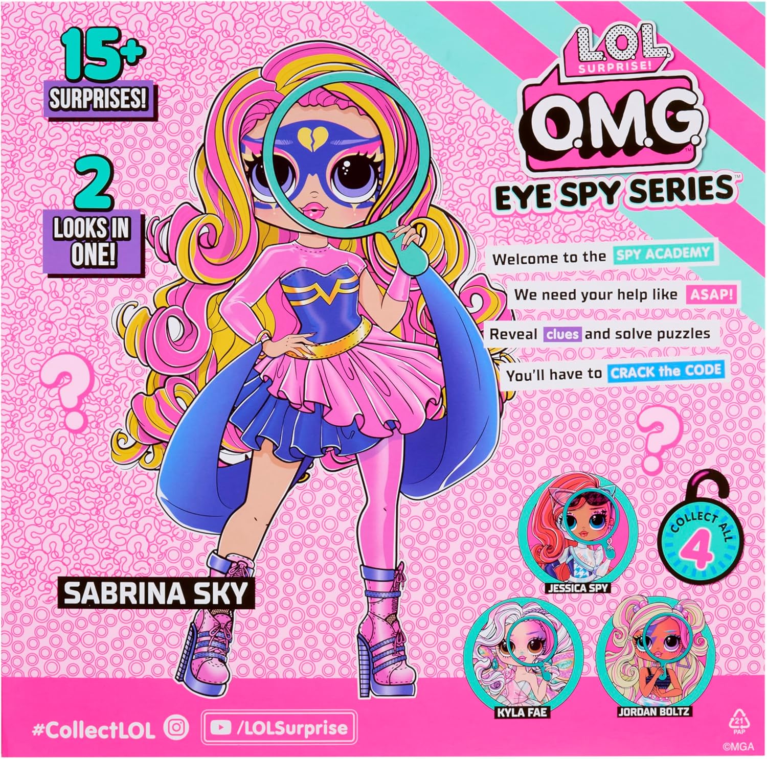 L.O.L. Surprise! OMG Eye Spy Series - Superhero - Includes 1 Doll, Comes with Fashions and Accessories, Solve Clues & Unlock Surprises, Collect All 4 Dolls