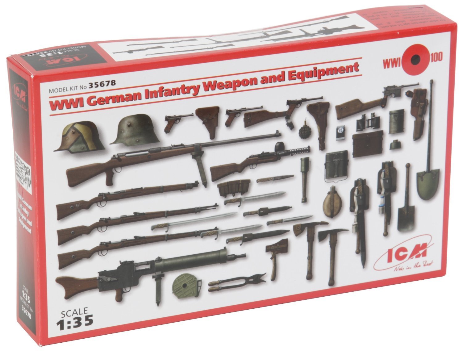 ICM ICM35678 1:35-WWI German Infantry Weapons & Equipment, 21 x 12.7 x 0.3 centimetres