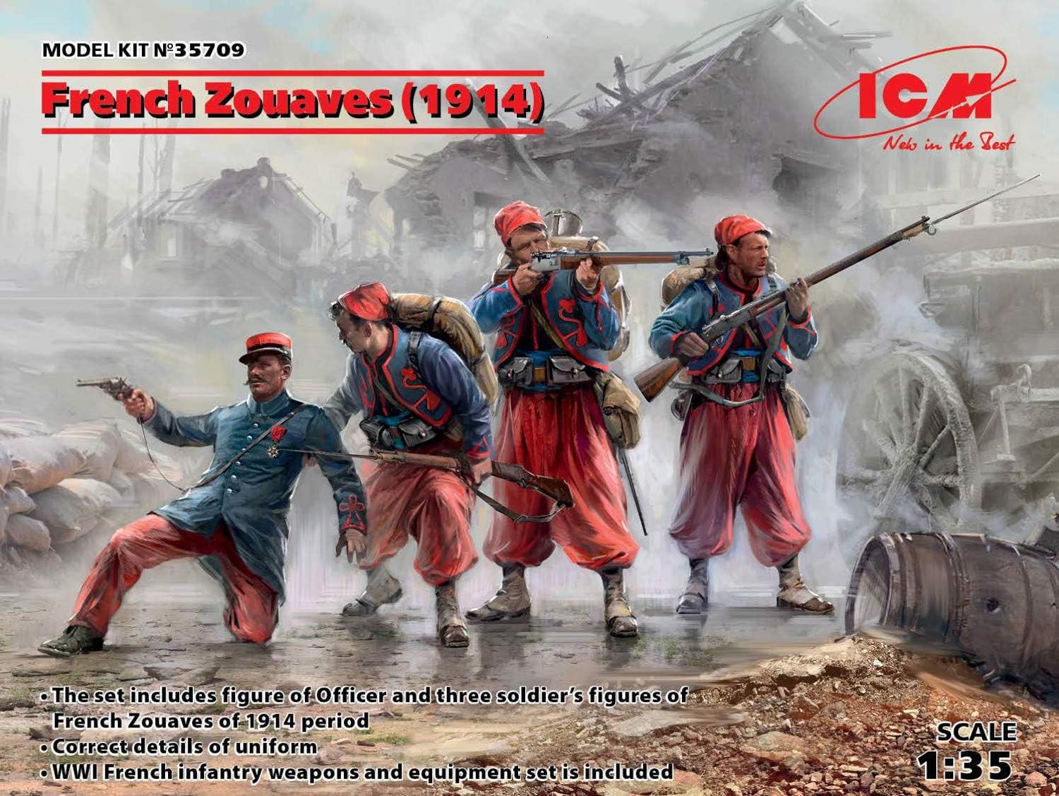 ICM ICM35709 1:35-French Zoaves (1914) 4 Figs