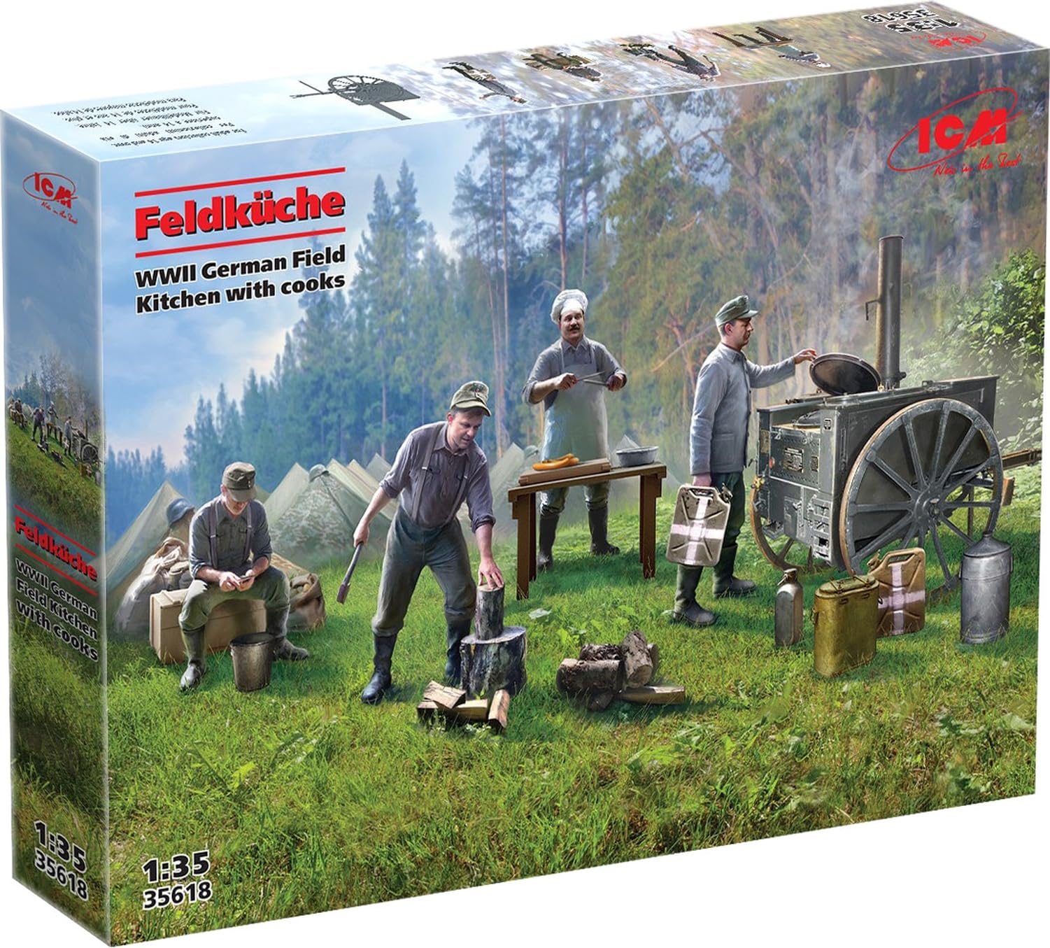 ICM 35618 - 1:35 Feldküche, WWII German Field Kitchen with cooks(100% new molds