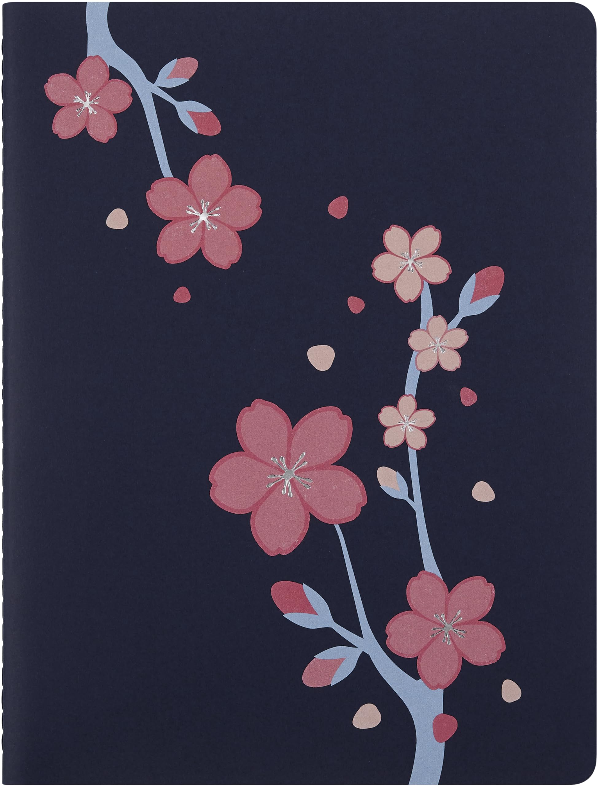 Moleskine Cahier Journal Sakura, Lined Notebook, Singer Stitched Cover, with 16 Detachable Sheets, XL Size 19 x 25 cm