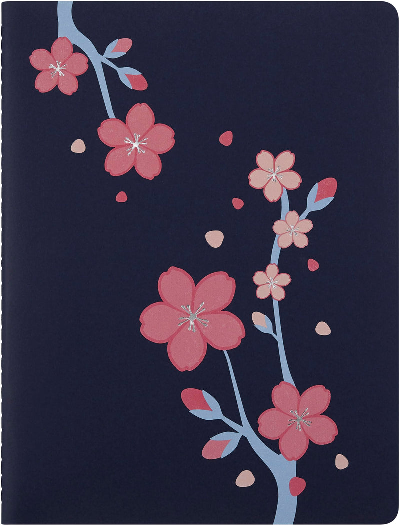 Moleskine Cahier Journal Sakura, Lined Notebook, Singer Stitched Cover, with 16 Detachable Sheets, XL Size 19 x 25 cm