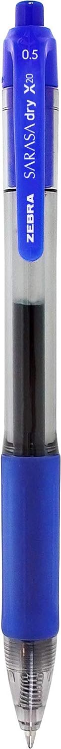 Zebra Sarasa Retractable Rollerball Gel Ink Pen Fine Blue Ref 46720